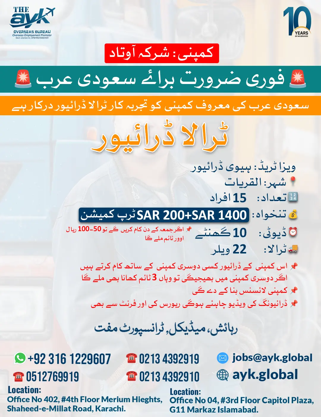 22 Wheeler Trailer Driver Job in Saudi Arabia for Pakistanis 2026